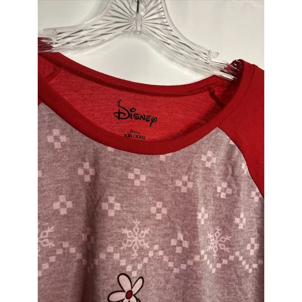 Disney Minnie Mouse Long Sleeve Pajama Top Women’s 2XL Holiday Christmas Snow - Picture 4 of 6